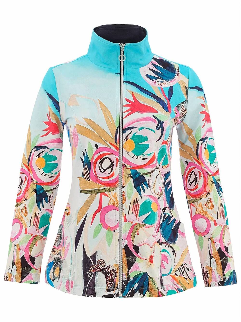 NEW DOLCEZZA women's knit jacket in pink multi